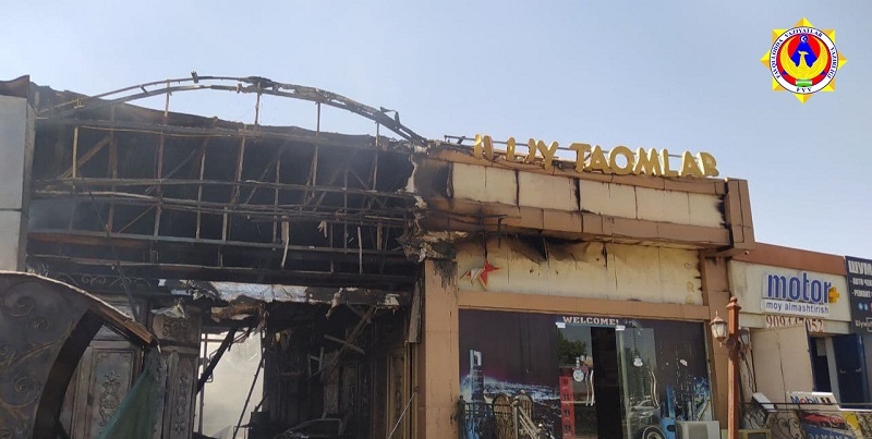 В Ташкенте польностью сгорело кафе