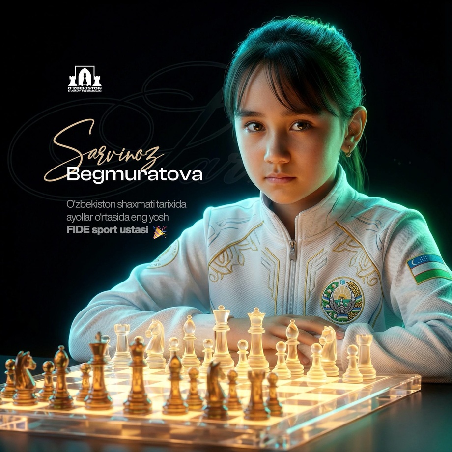 FIDE 12 ёшли ўзбекистонлик қизга «спорт устаси» унвонини берди