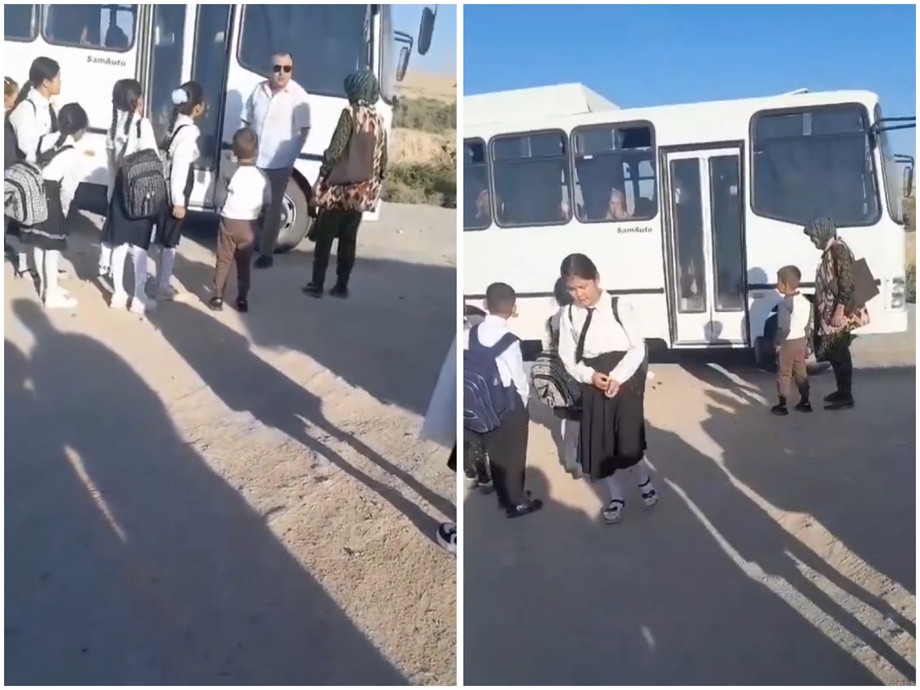 В Самарканде водитель не пустил в автобус направлявшихся в школу детей