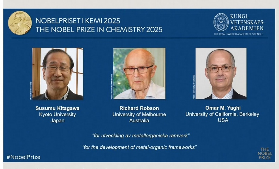 Кимё бўйича Нобел мукофоти ғолиблари эълон қилинди