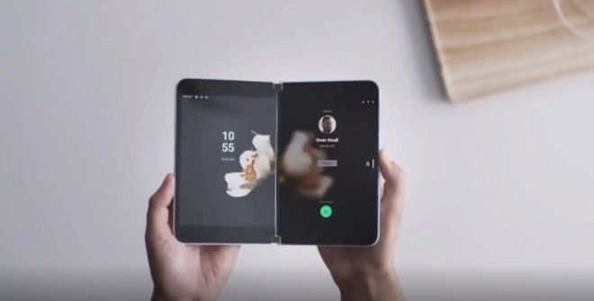 Microsoft представила смартфон с двумя экранами (видео)