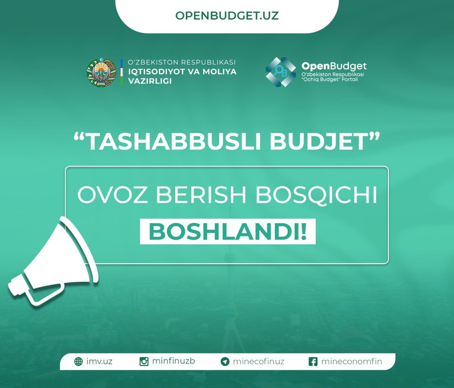 «Ташаббусли бюджет-2024»: 2-мавсумга овоз бериш бошланди