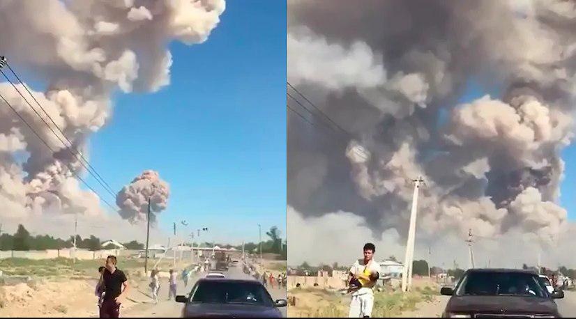 Момент взрыва в воинской части Казахстана попал на видео (фото+видео)