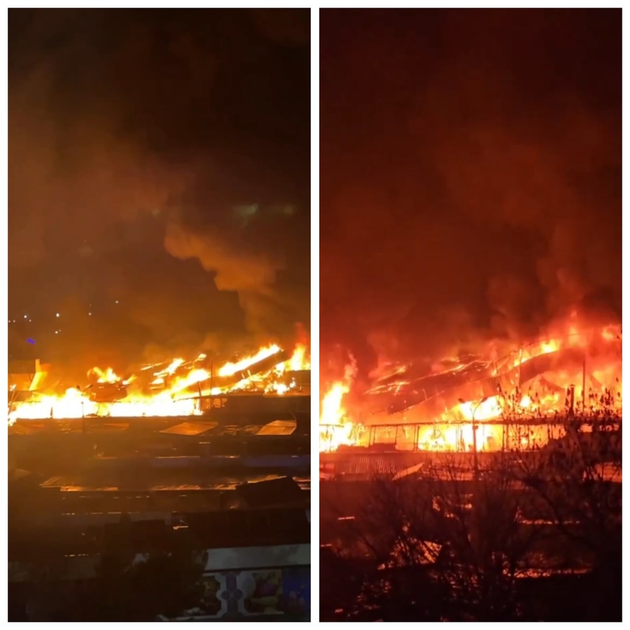 На рынке «Кадышева» произошёл крупный пожар