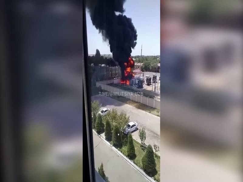 Термиздаги трансформаторлардан бири ёниб кетди