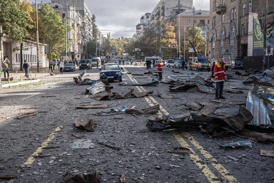 Киевга берилган ракета зарбалари оқибатлари (фото)