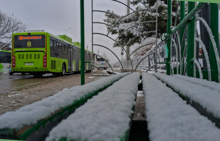 Из-за снегопада в Ташкенте возможны задержки автобусов