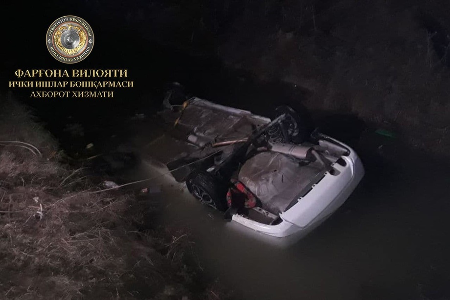 В Фергане автомобиль «Nexia-2» упал в канаву, водитель погиб на месте
