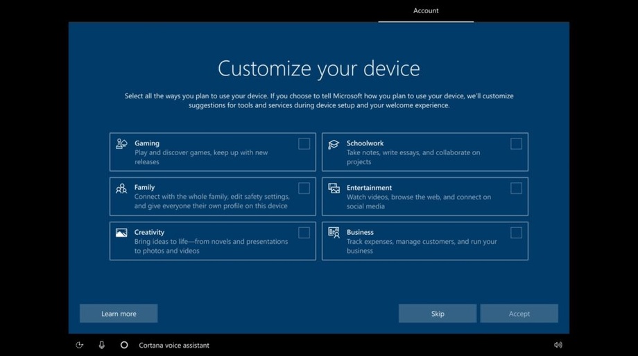 При установке Windows 10 начнет спрашивать, зачем вам компьютер