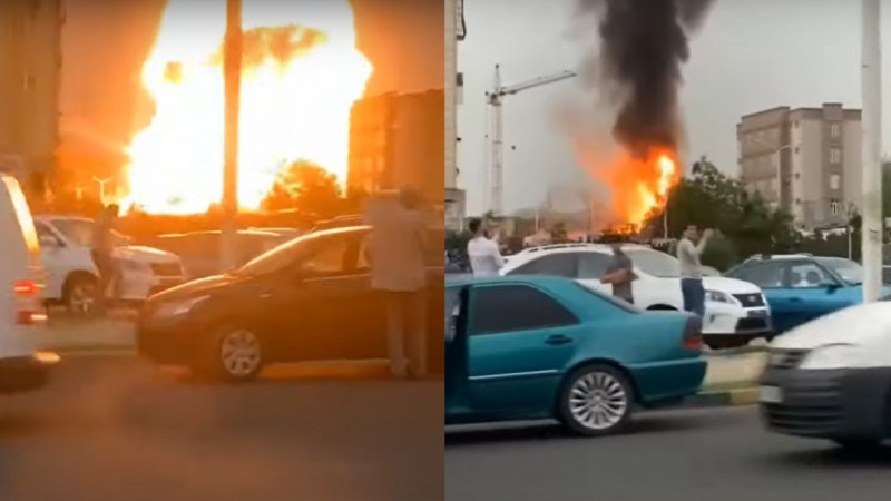 На автозаправке в Душанбе прогремел мощный взрыв (видео)